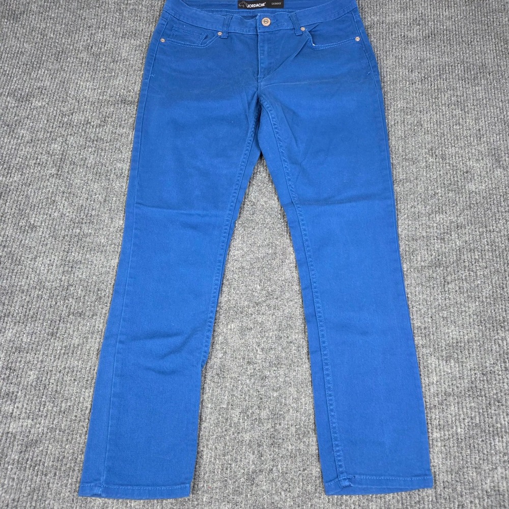 Jordache Women Royal Blue Skinny Jeans Size 12 Stretch Denim Mid Rise Pants